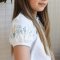 Футболка вышиванка детская Ladan 2 - 8 лет Интерлок Белый/Голубой VD2