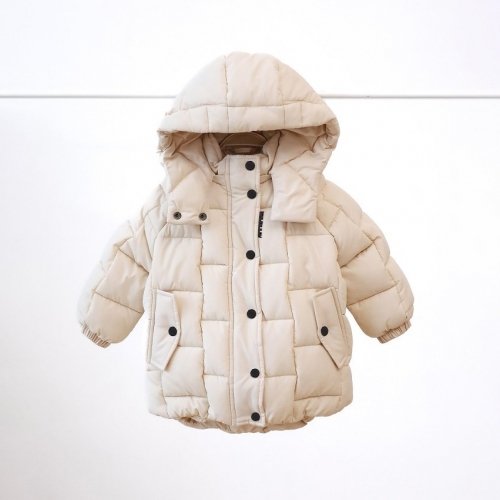 Детская куртка пуффер зимняя Magbaby Brick 1-6 лет Молочный 108818