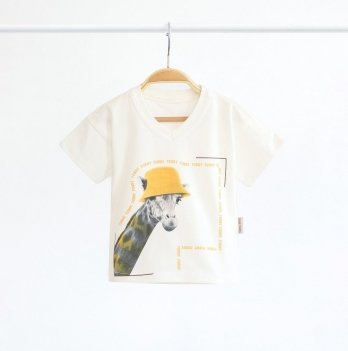 Детская футболка Magbaby Animal giraffe 9-24 мес Молочный/Желтый 122306