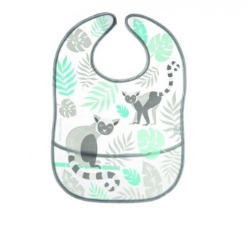 Слюнявчик пластиковый с карманом Canpol babies Jungle Серый 9/238