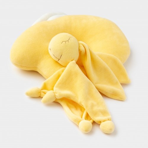 Набор для новорожденного ELA Textile&Toys Подуша и игрушка для сна Зайчик Желтый KPS001YELLOW