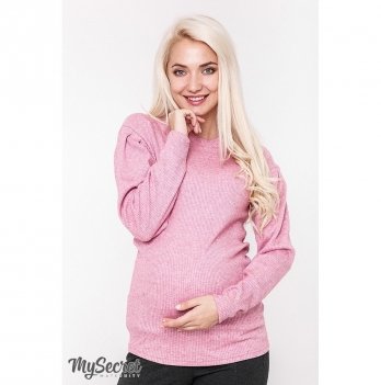 Свитер телый MySecret, для беременных, розовый меланж