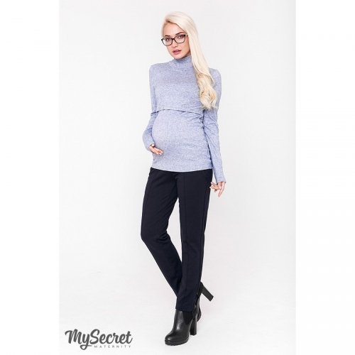 Теплые брюки для беременных Юла мама Taya warm TR-48.113 темно-синий