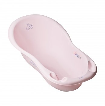 Ванночка детская со сливом Tega baby Зайчики Светло-розовый 102 см KR-005-104