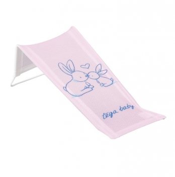 Лежак для купания из хлопка Tega baby Зайчики Розовый KR-026-104