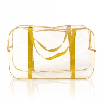 Прозрачная сумка в роддом XL Сумочка 55х34х18 см Желтый 3xl4