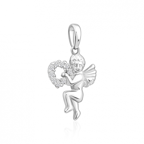 Серебряный кулон женский с фианитами UMAX Ангел 12
